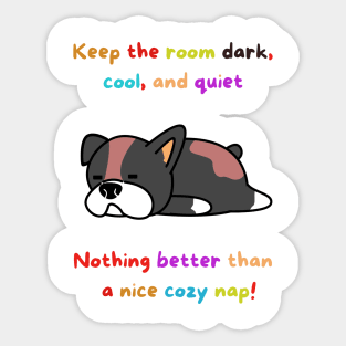 NICE COZY NAP DOG DESIGN Sticker